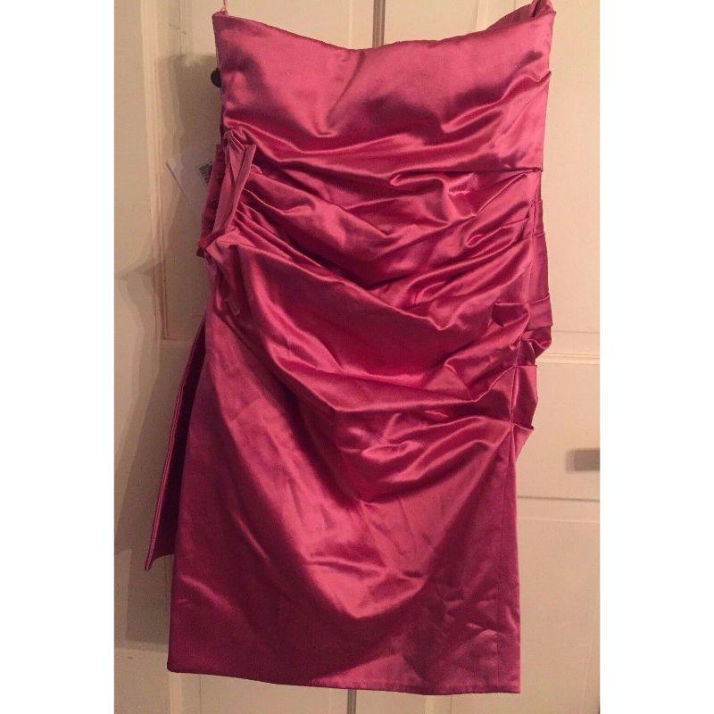 SS15 Moschino Couture Jeremy Scott Barbie Satin Sleeveless Pink Mini Short Dress For Sale 2