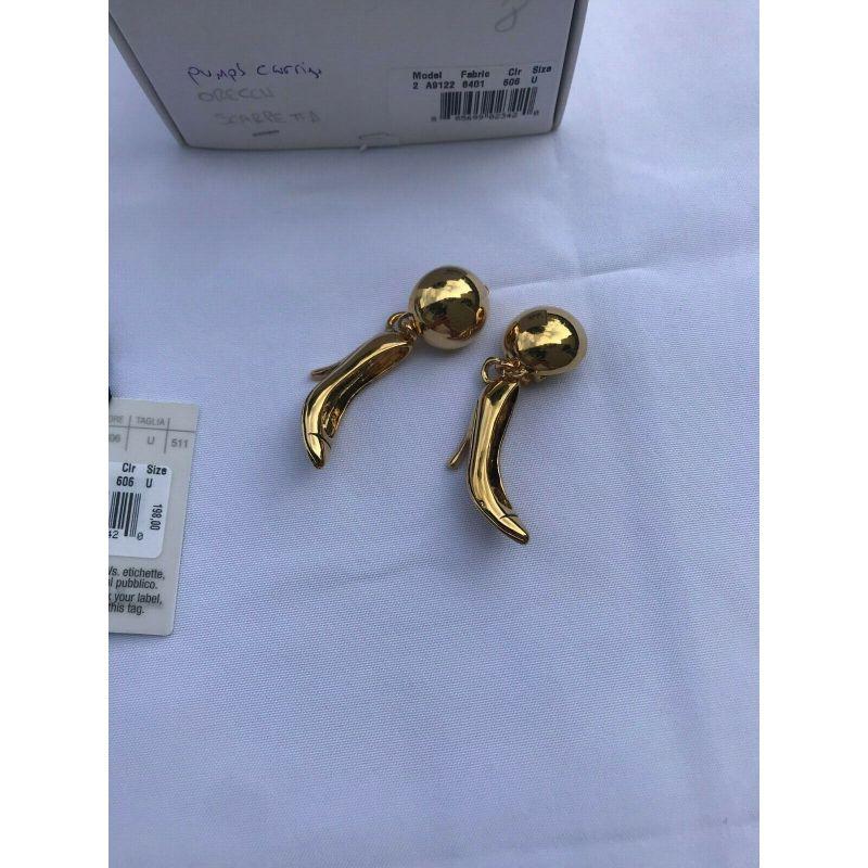 SS15 Moschino Couture Jeremy Scott Metal Gold Pumps Clip-on Earrings Barbie For Sale 1