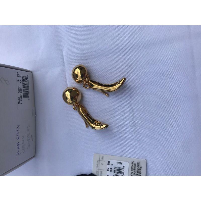 SS15 Moschino Couture Jeremy Scott Metal Gold Pumps Clip-on Earrings Barbie For Sale 2