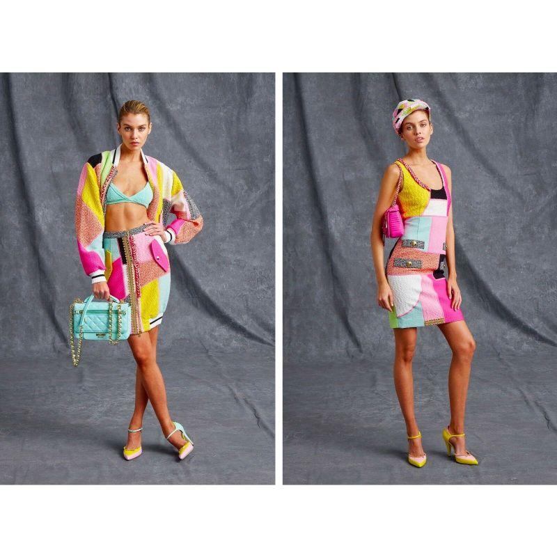 SS16 Moschino Couture Jeremy Scott Patchwork Dress Deadstock Gigi Hadid For Sale 6