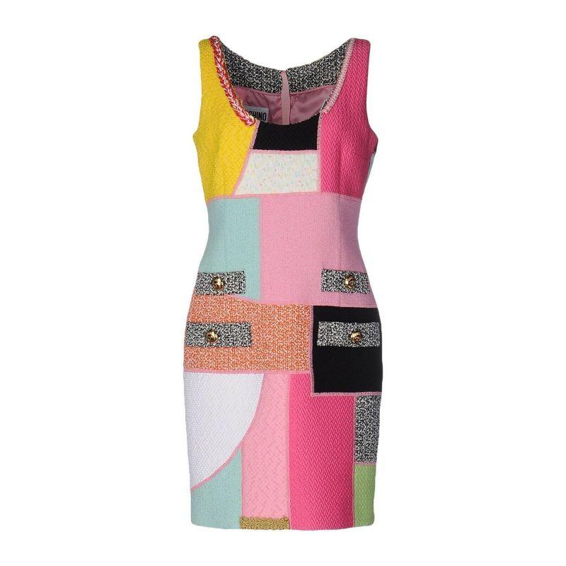 SS16 Moschino Couture Jeremy Scott Patchwork Dress Deadstock Gigi Hadid In New Condition For Sale In Palm Springs, CA