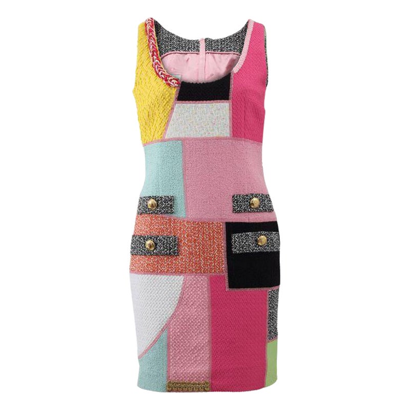 SS16 Moschino Couture Jeremy Scott Patchwork-Kleid Deadstock Gigi Hadid