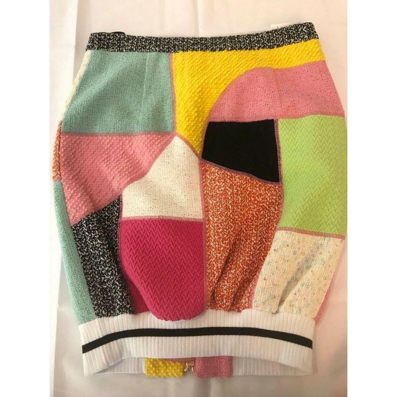SS16 Moschino Couture Jeremy Scott Patchwork Skirt Gigi Hadid Deadstock 36 IT For Sale 6