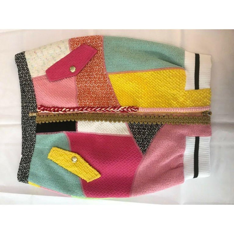 Jupe Crayon Satin Marine Moschino Taille 10/38 - Occasion Très Bon état