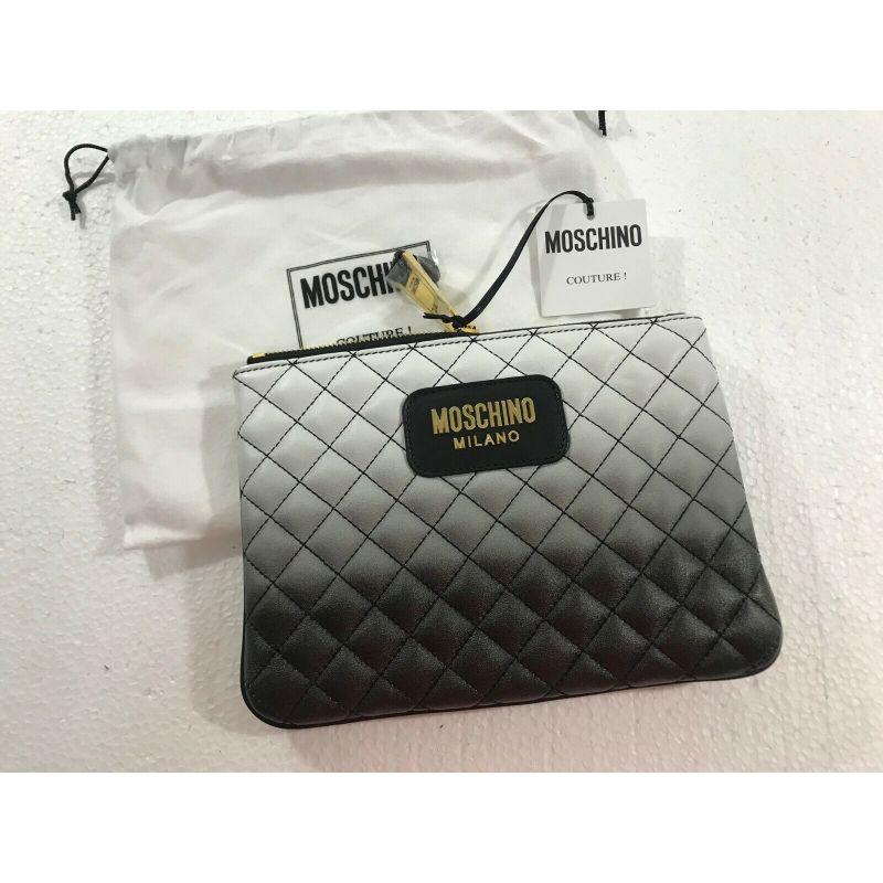 SS16 Moschino Couture Jeremy Scott Quilted Calfskin Degradè Clutch Pouch Bag For Sale 1