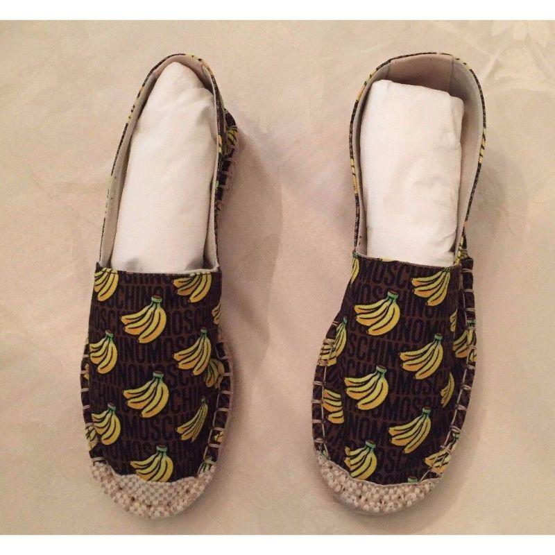 SS16 Moschino Couture Jeremy Scott Super Mario Banana Bunch Espadrilles US 7 In New Condition For Sale In Palm Springs, CA