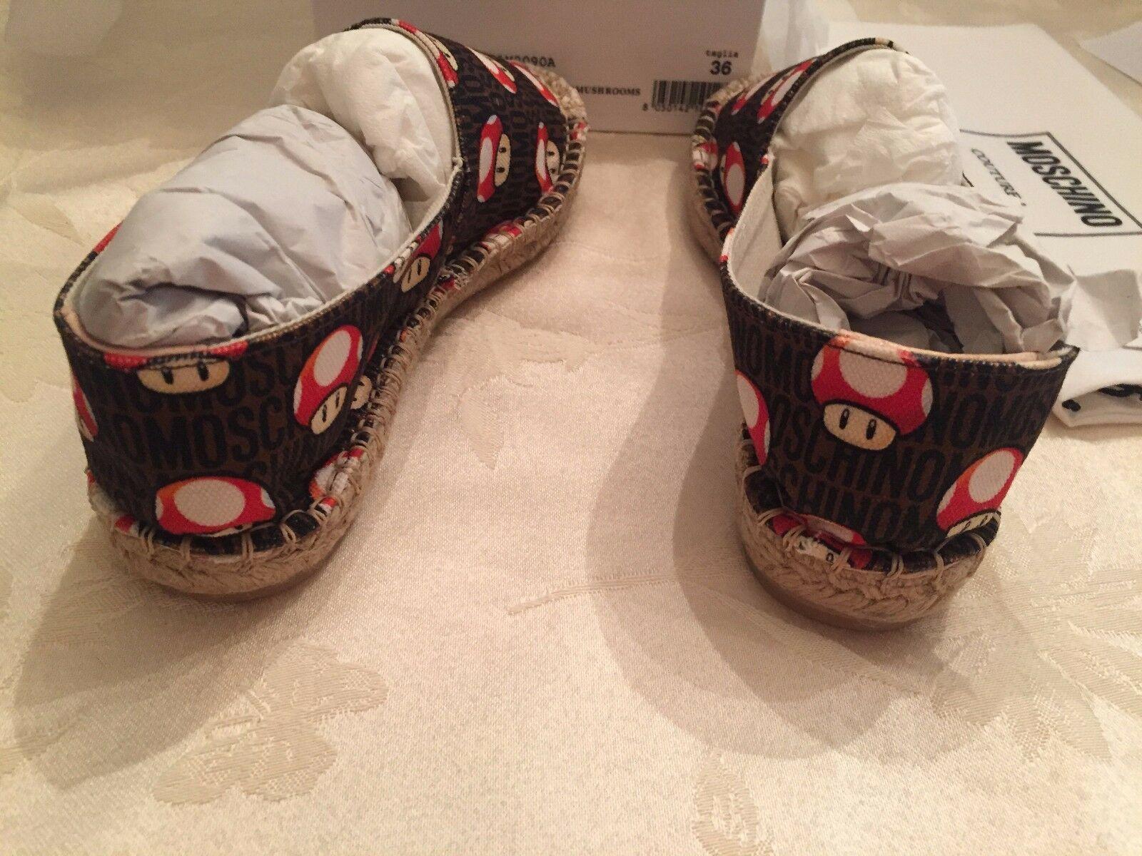 SS16 Moschino Couture x Jeremy Scott Super Mario Mushroom Canvas Espadrilles For Sale 5