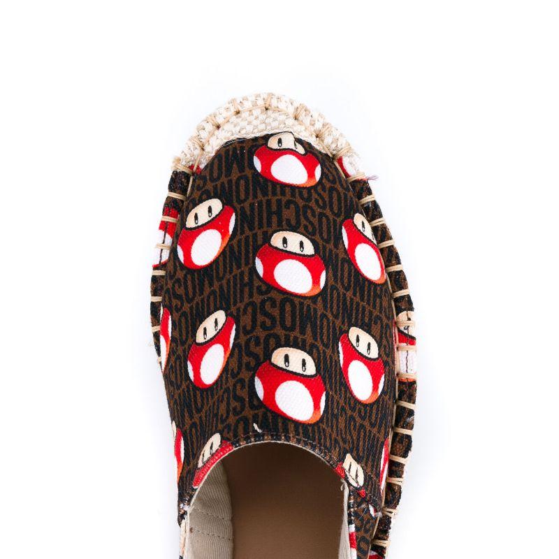 SS16 Moschino Couture x Jeremy Scott Super Mario Mushroom Canvas Espadrilles In New Condition For Sale In Palm Springs, CA