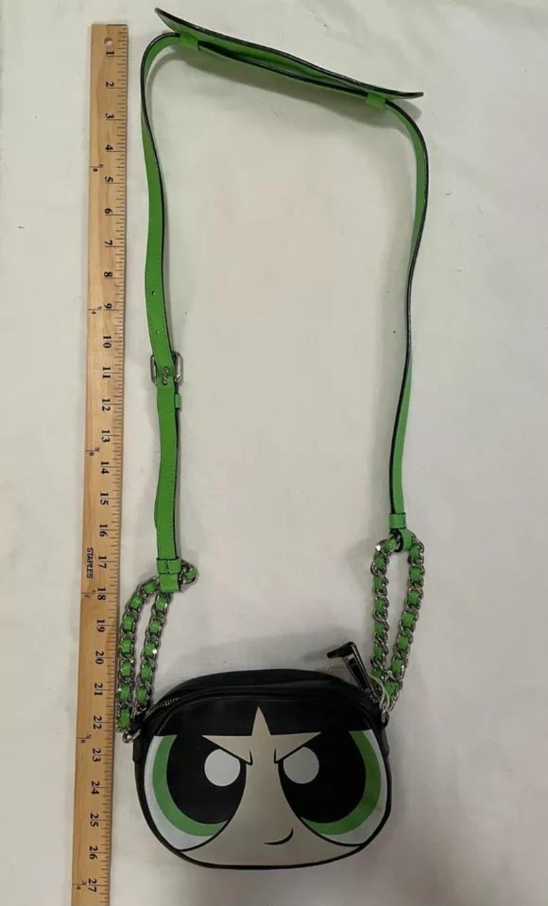SS16 Colección cápsula MOSCHINO Powerpuff Girls Buttercup Crossbody Bag Green en venta 5