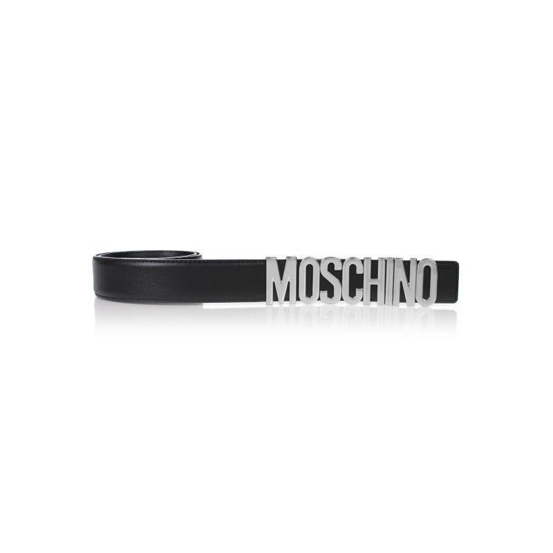 SS17 Moschino Couture Jeremy Scott Black Leather Belt with Silver Lettering Logo

Additional Information:
Material: Leather
Color: Silver/Black
Pattern: Logo
Style: Casual
100% Authentic!!!
Condition: Brand new with tags attached, original Moschino