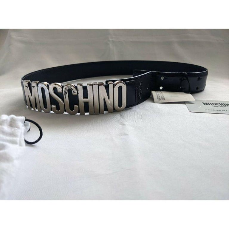Moschino Couture Jeremy Scott Silver Logo BELT SS22 Moschino Couture Jeremy Scott BRUSHSTROKE PURPLE BLACK  main image 4