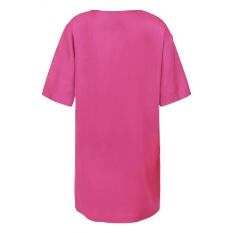 SS17 Moschino Couture Jeremy Scott Kronleuchter Teddybär Fuchsiafarbenes Seidenkleid (Pink) im Angebot