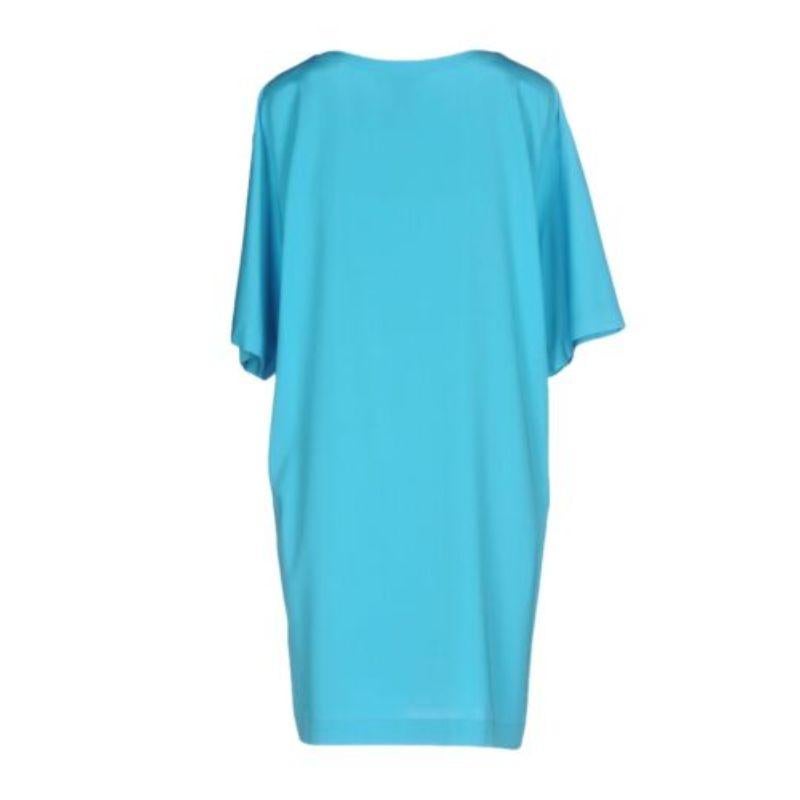 Bleu Robe en soie bleu clair Moschino Couture Jeremy Scott Crowned Teddy Bear SS17 en vente