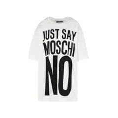 SS17 Moschino Couture Jeremy Scott JustSayMoschino Cotton White Black T-shirt