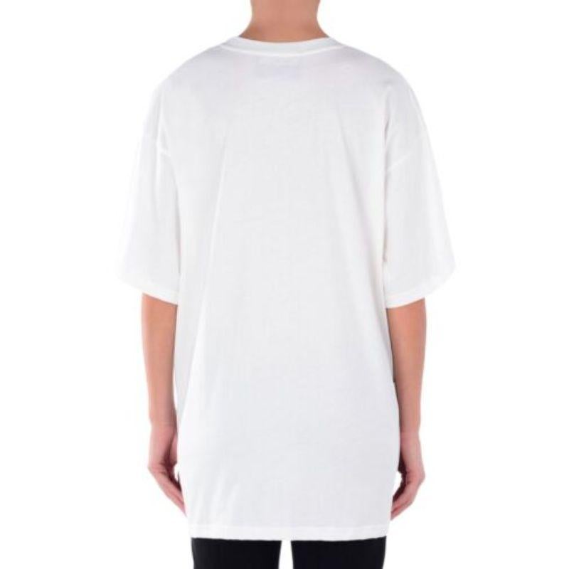 SS17 Moschino Couture Jeremy Scott JustSayMoschino Weiß-Schwarzes T-Shirt aus Baumwolle (Beige) im Angebot