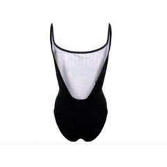 SS17 Moschino Couture Jeremy Scott Teddy Bear Paper Doll Black 1 Piece Swimsuit