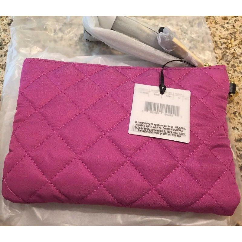 SS17 Moschino Couture Jeremy Scott Teddy Bear Princess Quilted Pink Mini Clutch In New Condition For Sale In Matthews, NC