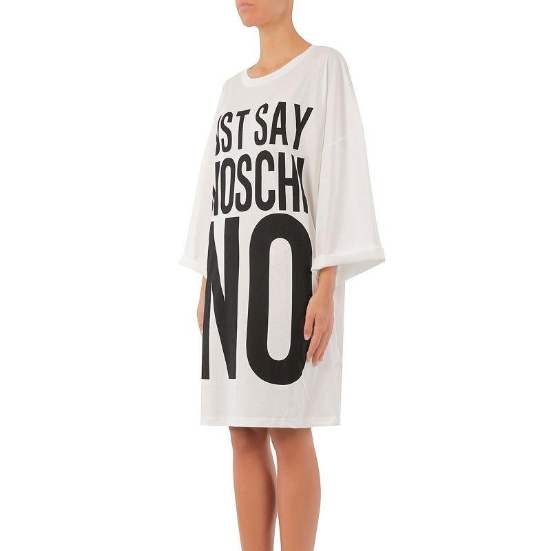 SS17 Moschino Couture x Jeremy Scott #justsaymoschi-no Jersey Tshirt Dress In New Condition For Sale In Palm Springs, CA