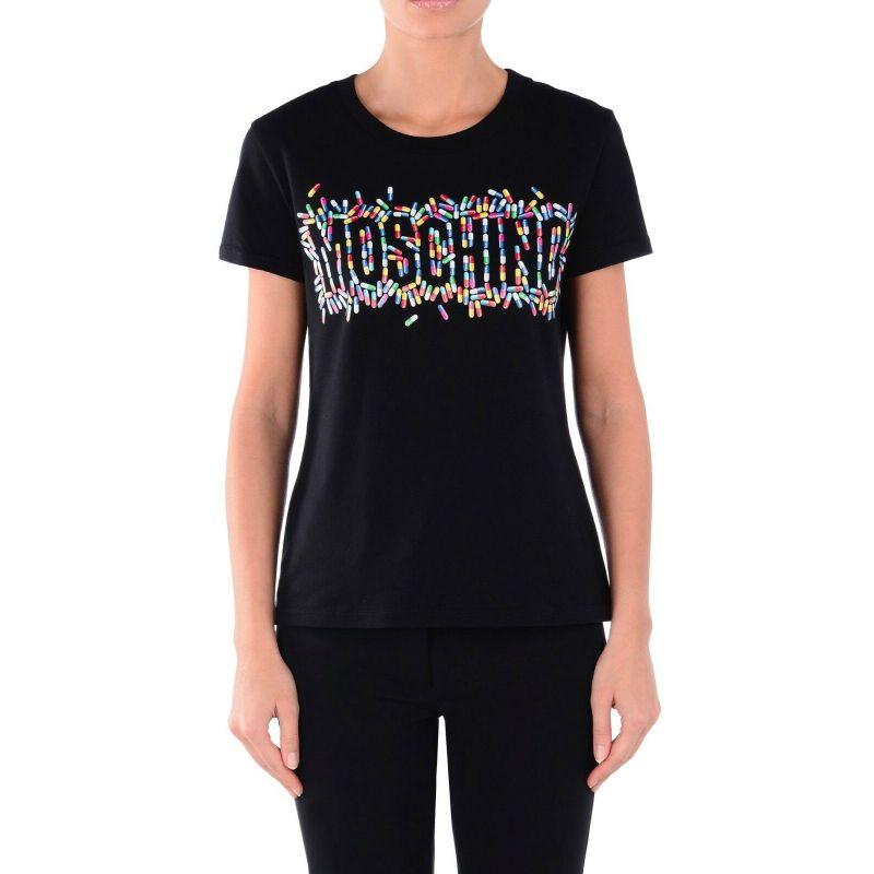 SS17 Moschino Couture x Jeremy Scott JustSayMoschino Pills Logo T-shirt For Sale 3