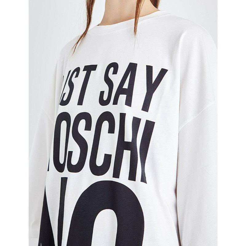 SS17 Moschino Couture x Jeremy Scott JustSayMoschino Short Jersey Dress XS For Sale 4