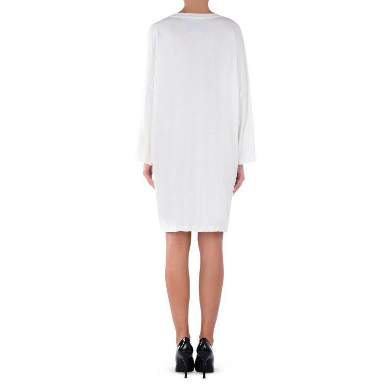 Beige SS17 Moschino Couture x Jeremy Scott JustSayMoschino Short Jersey Dress XXS For Sale