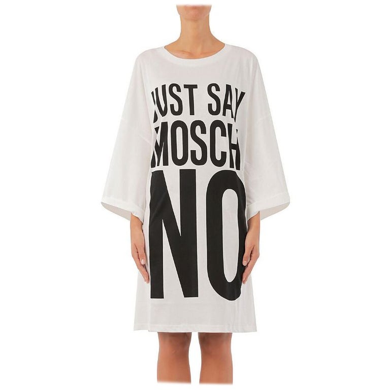 moschino shirt dress sale Moschino - Printed heavy cotton dress - Black