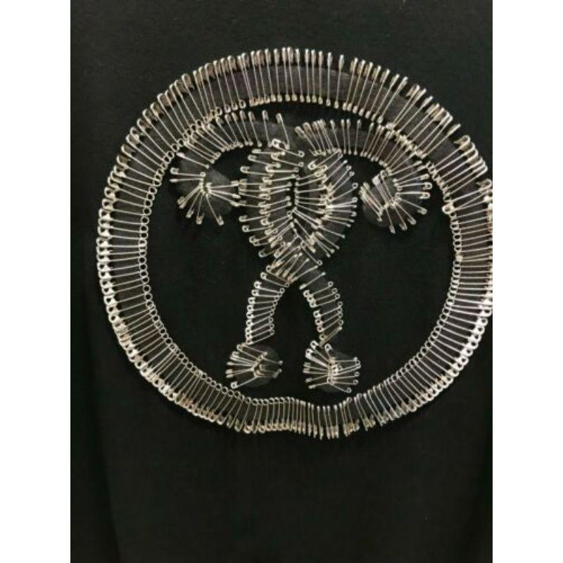 Women's SS18 Moschino Couture Jeremy Scott Logo Made of Safety Pins Black Cotton Sweater For Sale