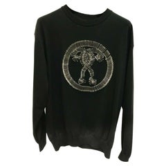 SS18 Moschino Couture Jeremy Scott Logo fatto di spille di sicurezza Maglione in cotone nero
