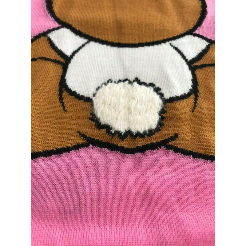 SS18 Moschino Couture Jeremy Scott Playboy Teddy Bear Pink Sweater Mini Dress  For Sale 8