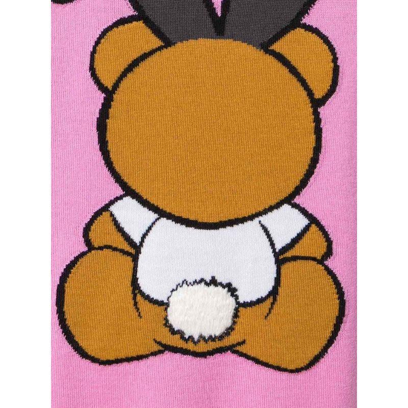 SS18 Moschino Couture Jeremy Scott Playboy Teddy Bear Pink Sweater Mini Dress In condizioni Nuovo in vendita a Los Angeles, CA