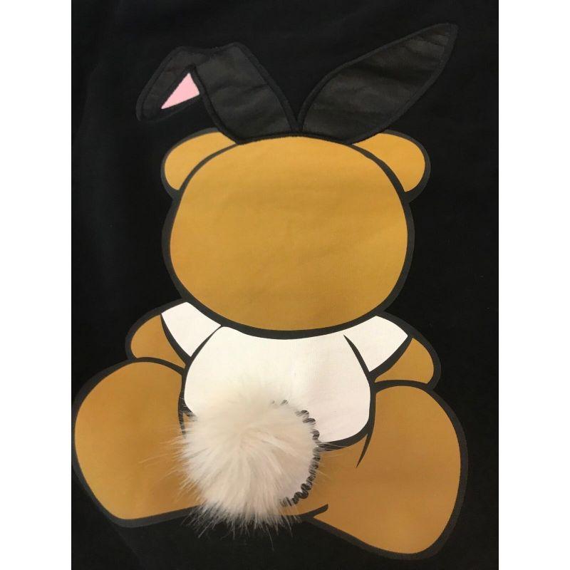 SS18 Moschino Couture x Jeremy Scott Teddy Bear Playboy Black Sweatshirt Hoodie For Sale 6