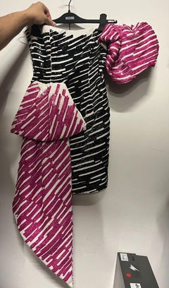 SS19 - Moschino Couture - Robe en satin pailletée avec croquis Sharpie de Jeremy Scott