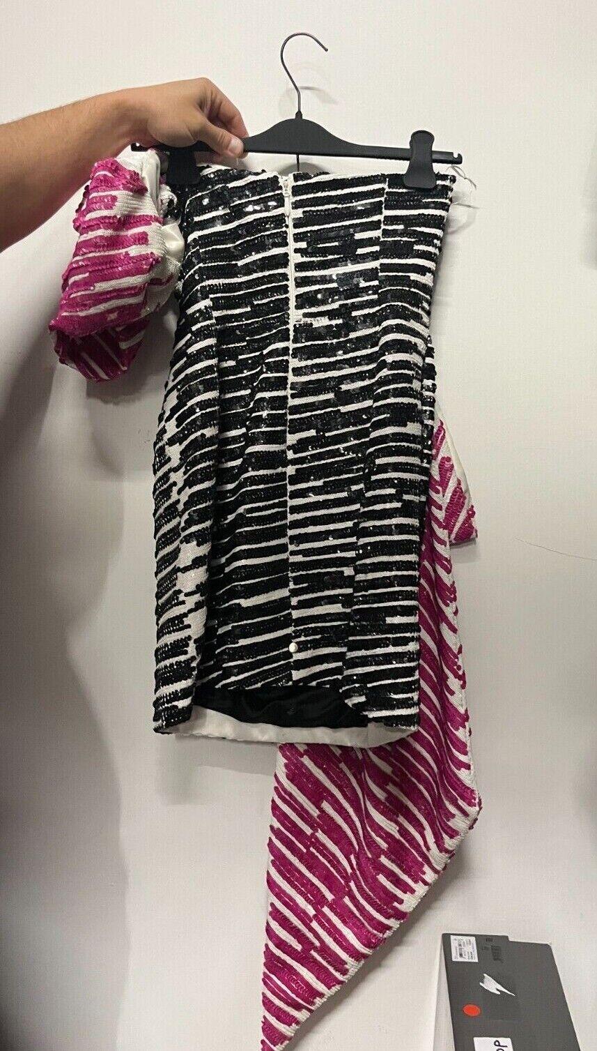 SS19 - Moschino Couture - Robe en satin pailletée avec croquis Sharpie de Jeremy Scott Pour femmes en vente