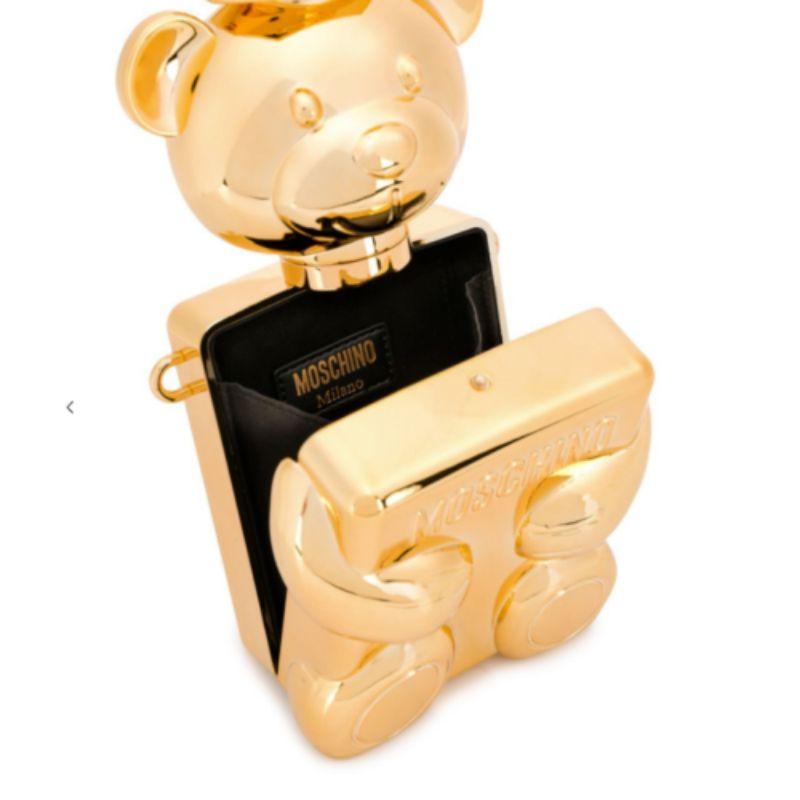 Beige SS19 Moschino Couture Jeremy Scott Teddy Bear Perfume Bottle Shaped Shoulder Bag