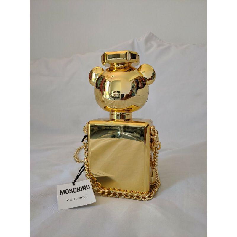 Women's SS19 Moschino Couture Jeremy Scott Teddy Bear Perfume Bottle Shaped Shoulder Bag