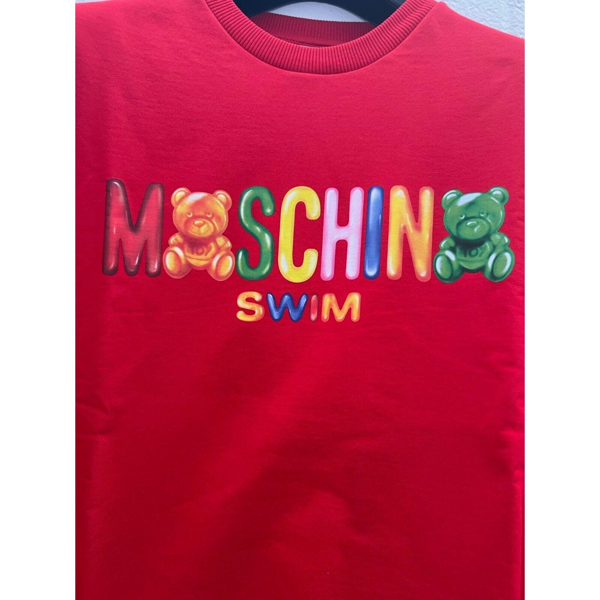 SS19 Moschino Swim Jelly Gummy Teddy Bear Sweatshirt by Jeremy Scott, Size L In New Condition For Sale In Palm Springs, CA