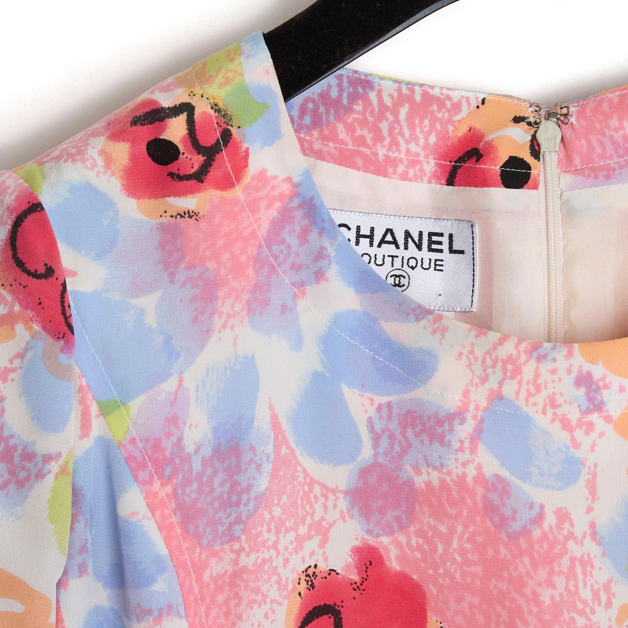 SS1997 Chanel Coat and Dress Tweed Silk Pink Ensemble US10 3
