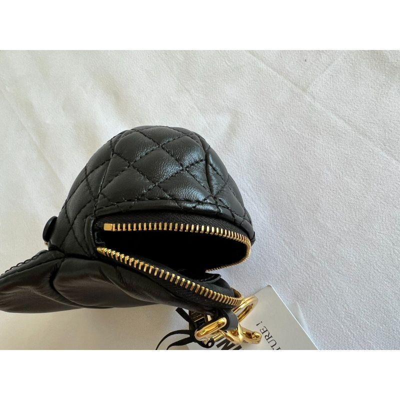 SS20 Moschino Couture Baseball Cap Shaped Logo Leather Keychain by Jeremy Scott For Sale 5