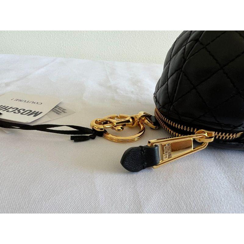 SS20 Moschino Couture Baseball Cap Shaped Logo Leather Keychain by Jeremy Scott For Sale 1