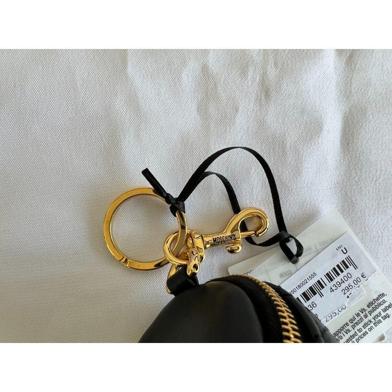 SS20 Moschino Couture Baseball Cap Shaped Logo Leather Keychain by Jeremy Scott For Sale 4