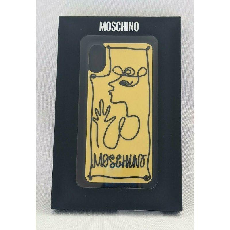 SS20 Moschino Couture Jeremy Scott 3D Picasso Inspired Yellow Case 4 Iphone X/XS In New Condition For Sale In Palm Springs, CA