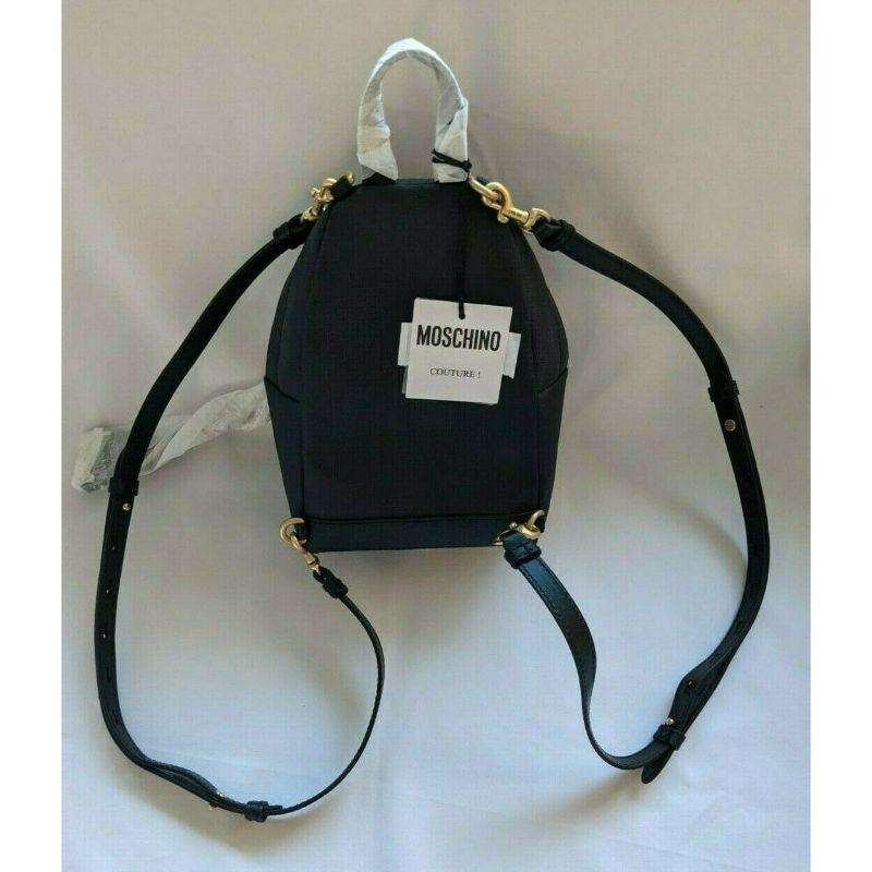 Moschino Couture - Mini sac à dos noir « Bat Teddy Bear » en forme de ours, Halloween SS20, Jeremy Scott en vente 1