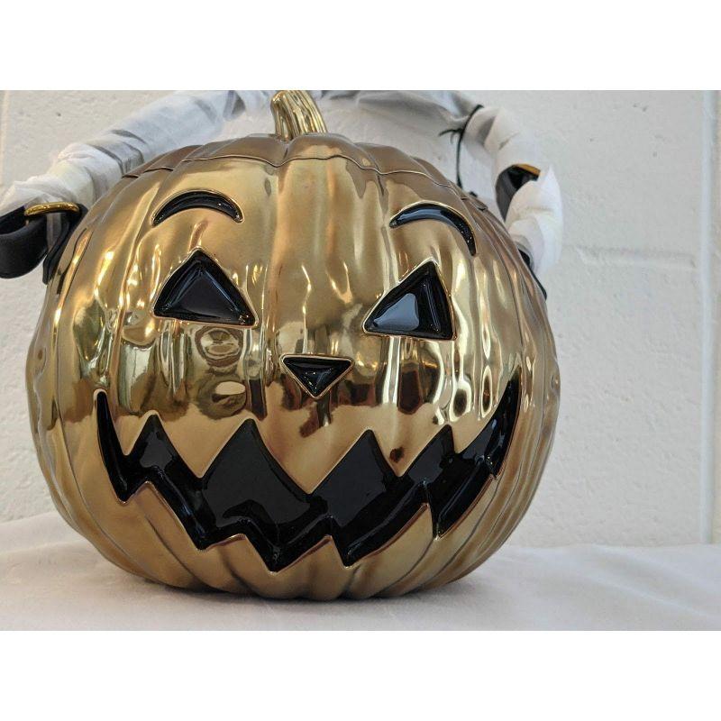 Sac laminé Moschino Couture Jeremy Scott Bronze Pumpkin SS20 Halloween Trick en vente 1