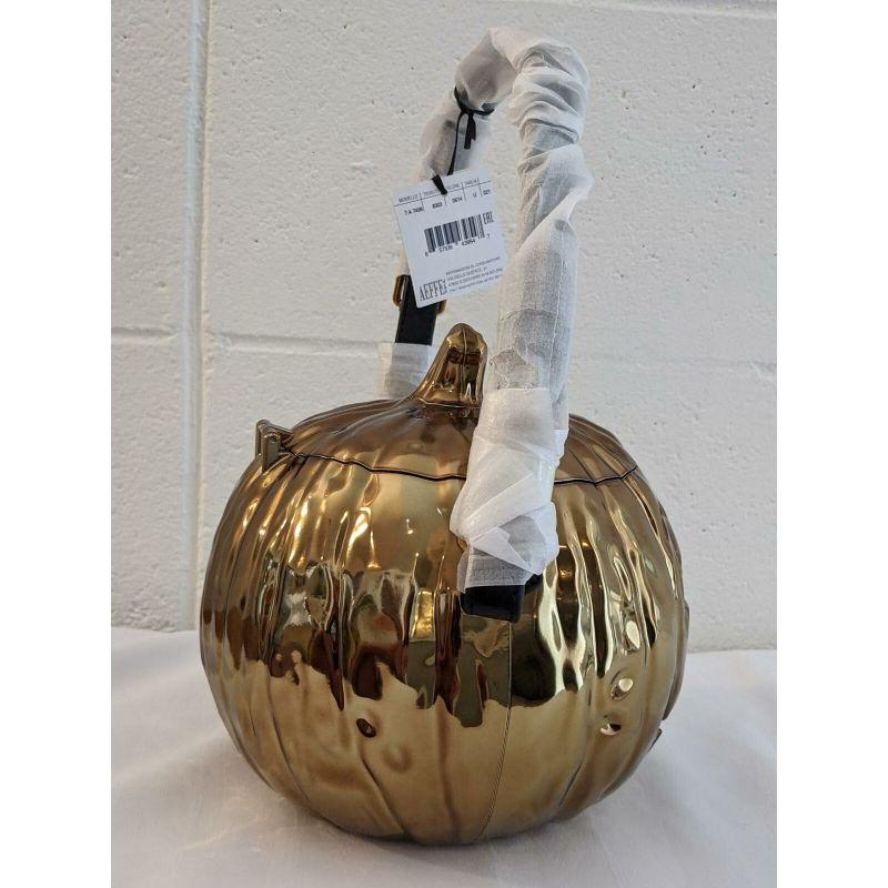 SS20 Moschino Couture Jeremy Scott Bronze Pumpkin Laminated Bag Halloween Trick For Sale 4