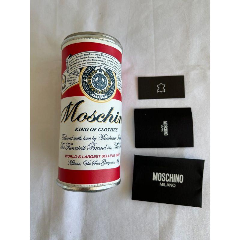 SS20 Moschino Couture Jeremy Scott Calfskin Clutch Budweiser Shaped Can Bag For Sale 8