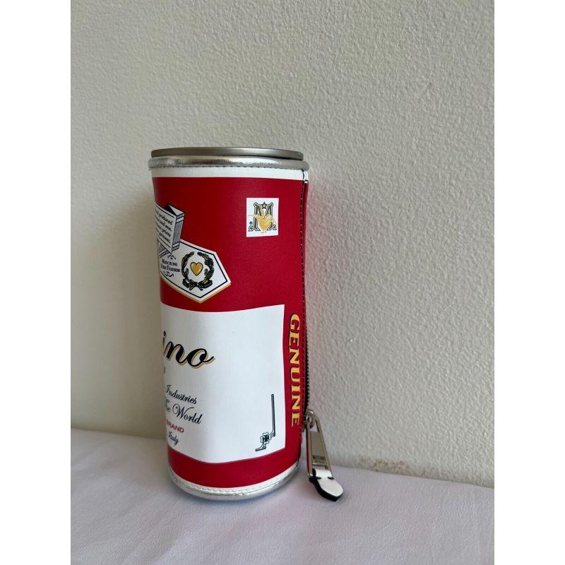 SS20 Moschino Couture Jeremy Scott Calfskin Clutch Budweiser Shaped Can Bag In New Condition In Los Angeles, CA