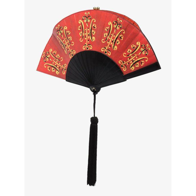 SS20 Moschino Couture Jeremy Scott Fan Leather Clutch Bag W/Silky Tassel & Gold

Additional Information:
Material: Leather
Color: Black/Red/Yellow
Pattern: Fan
Style: Clutch
Size: Medium
Dimension: 13.5 W x 0.75 D x 9.5 H in
100%