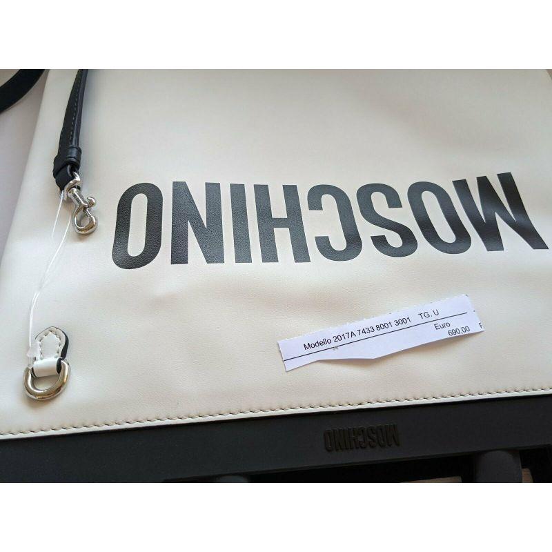 SS20 Moschino Couture Jeremy Scott Ghost Pumpkin Face White Leather Shopper Toc For Sale 6