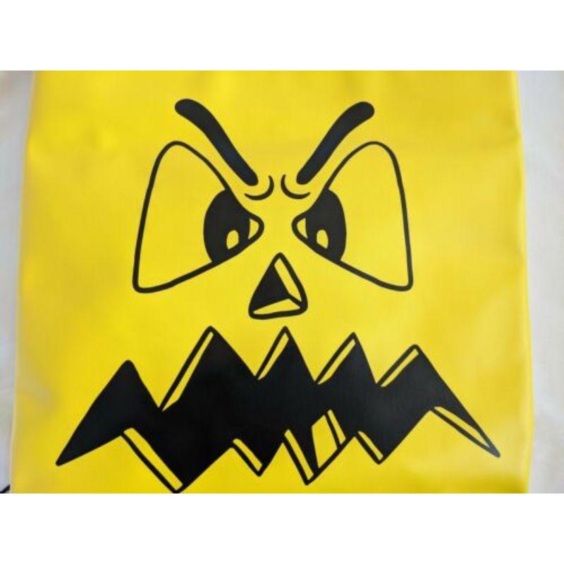 SS20 Moschino Couture Jeremy Scott Ghost Pumpkin Face Yellow Leather Shopper Toc For Sale 6