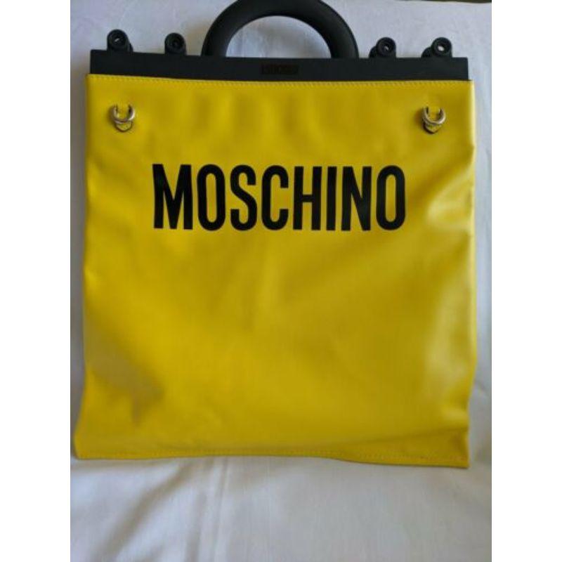 Moschino Couture - Fourre-tout en cuir jaune « Ghost Pumpkin Face » avec logo SS20 Pour femmes en vente